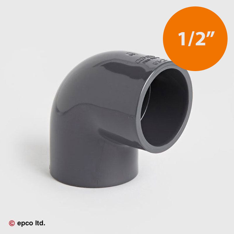 1/2" U-PVC 90 Degree Plain Elbow