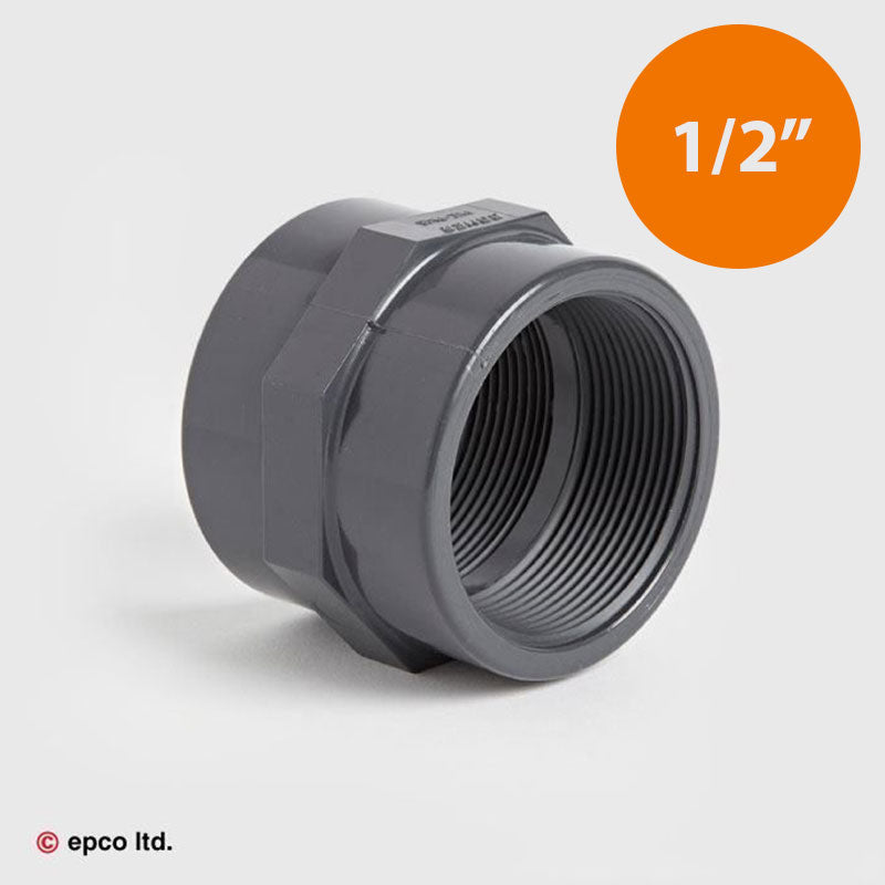 1/2" U-PVC Threaded Hex Socket Female
