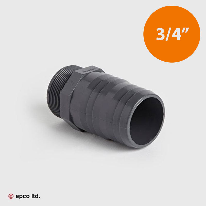 3/4" x 25mm U-PVC Threaded Hosetail