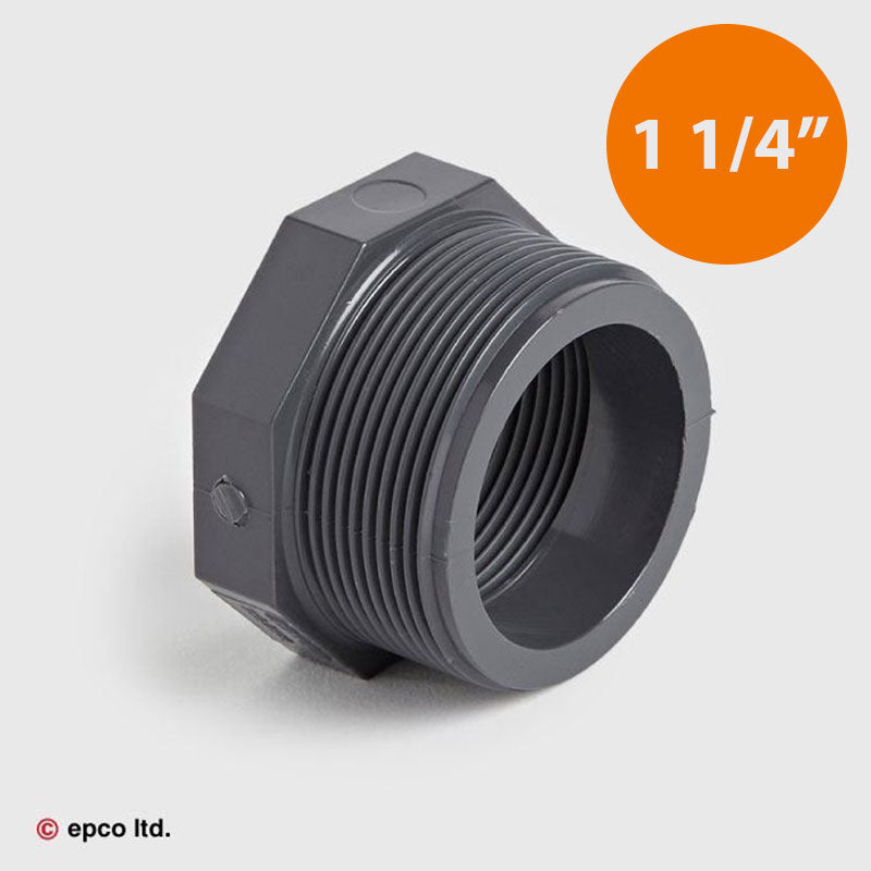 1 1/4" x 3/4" U-PVC Threaded Reducing Bush (Short Pattern)