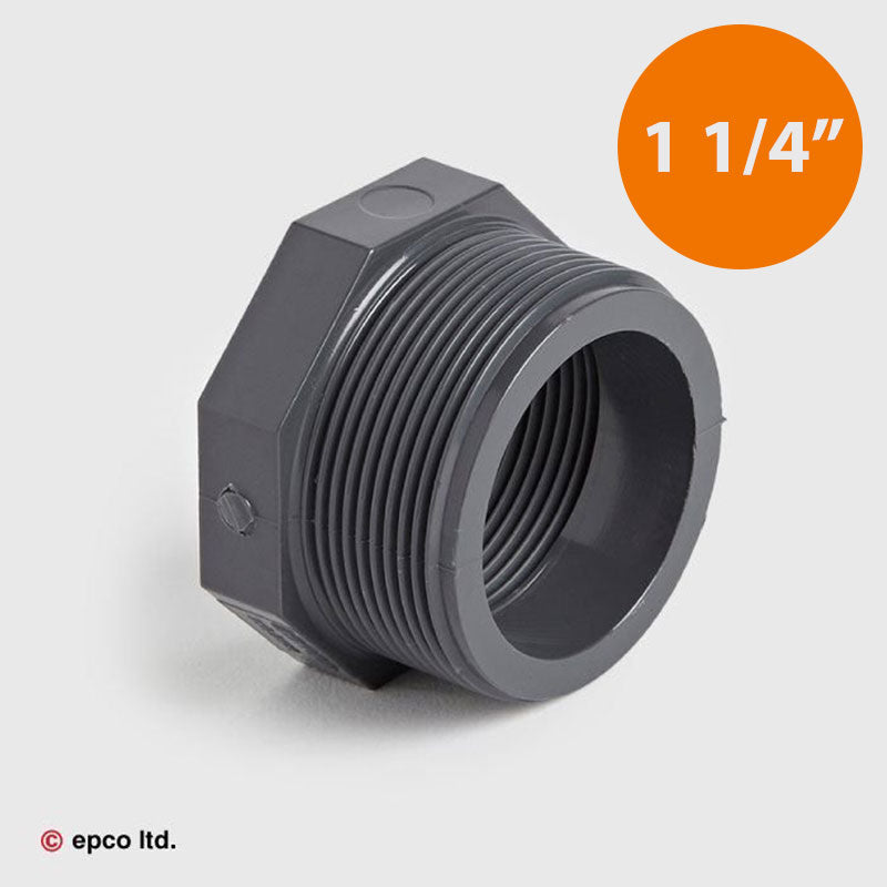 1 1/4" x 1" U-PVC Threaded Reducing Bush (Short Pattern)