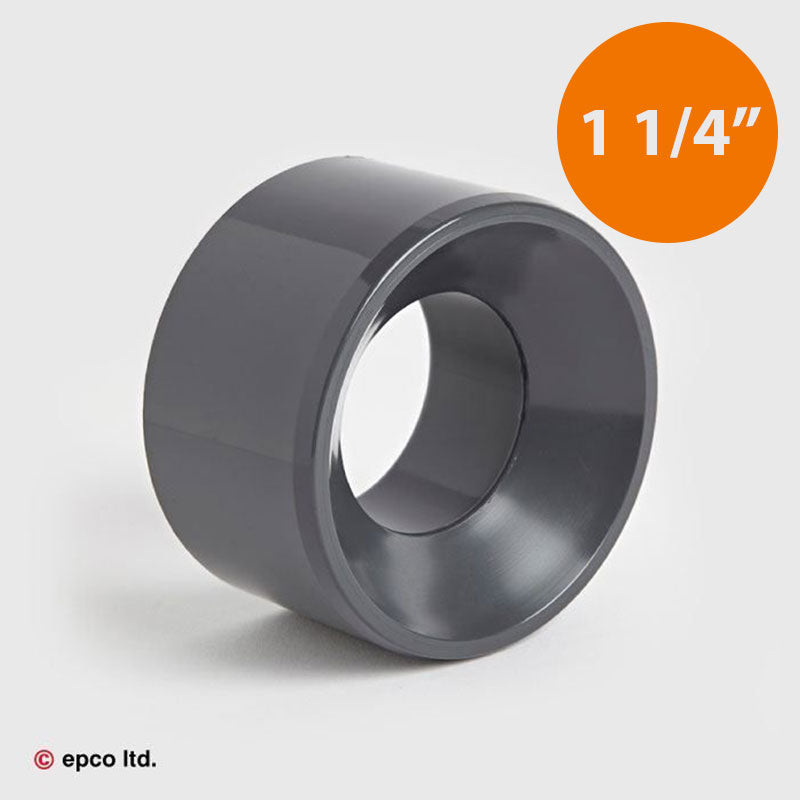 1 1/4" x 3/4" U-PVC Plain Reducing Bush