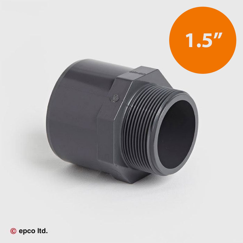 1 1/2" x 2" x 1 1/2" U-PVC Male Threaded Adaptor