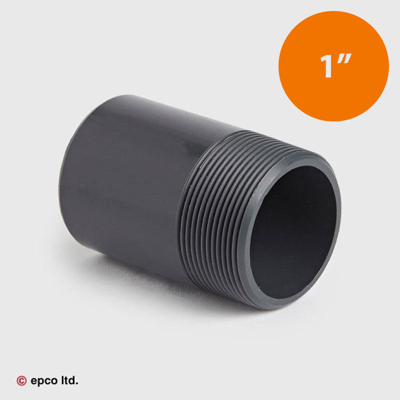 1" U-PVC Plain x Threaded Nipple