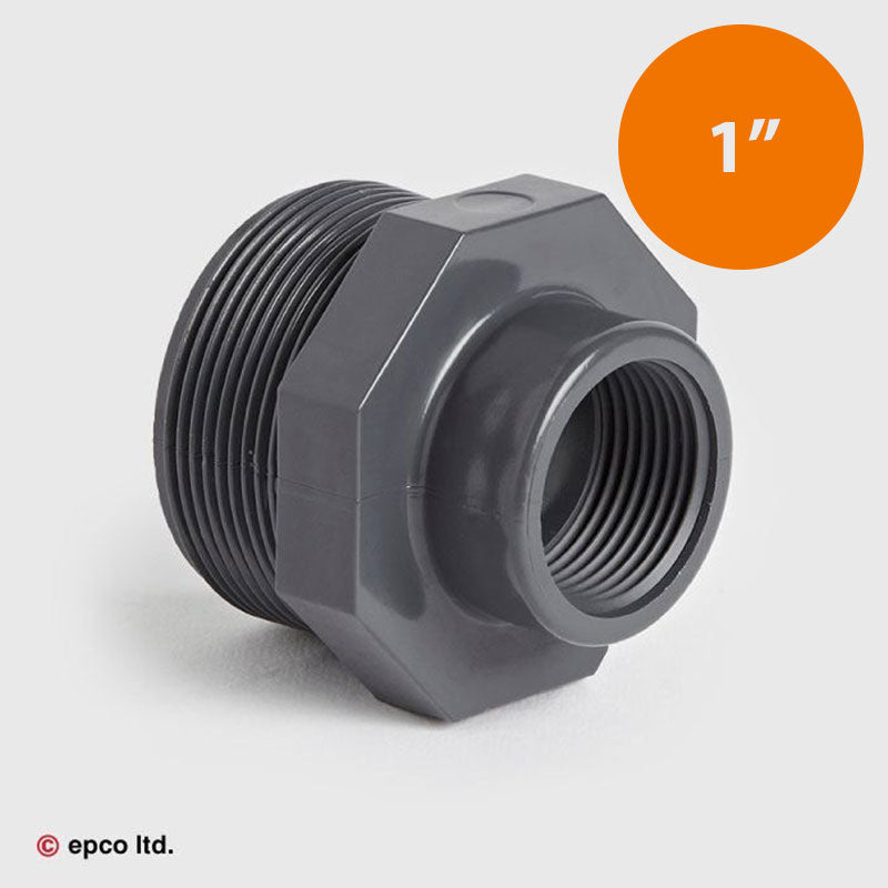 1" x 1/2" U-PVC Threaded Reducing Bush Long Pattern (MxF)