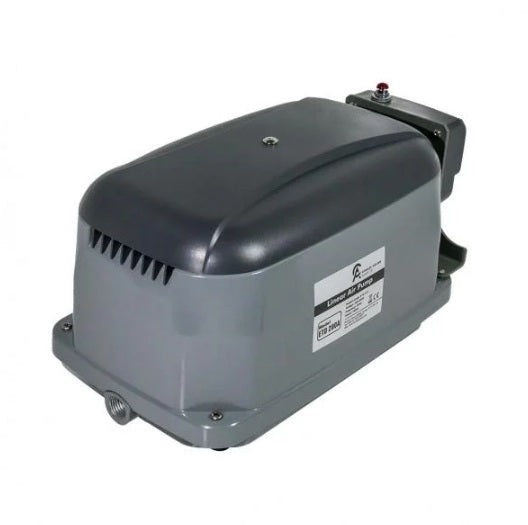 Gray electrical box with a brand label on a white background