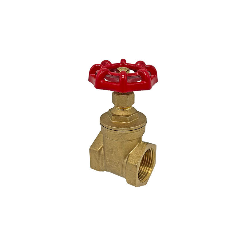 1" Brass Gate Valve PN20 – Red Wheel Handle