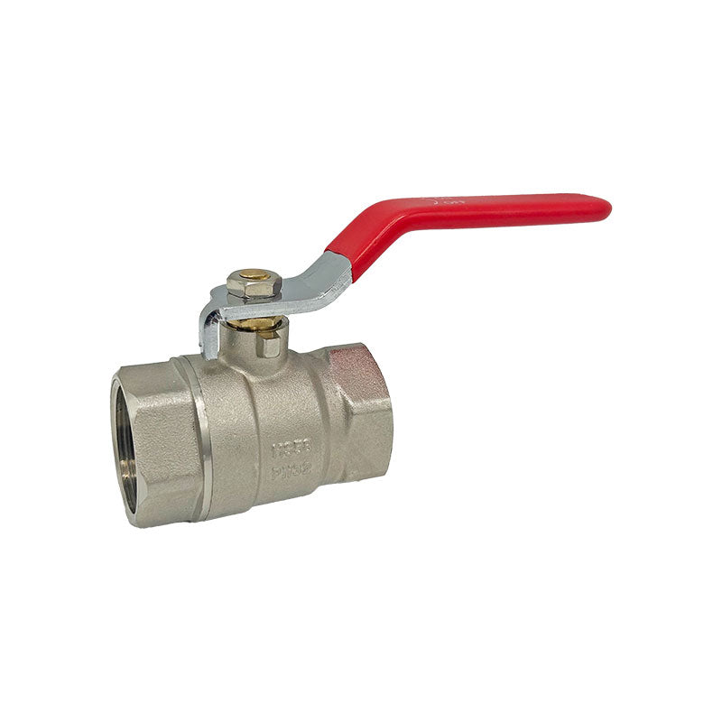 1" Brass Ball Valve BSPP with Red Lever