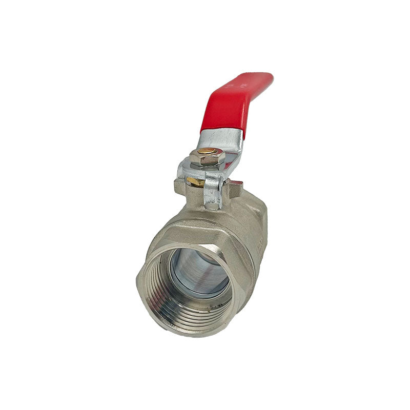 1" Brass Ball Valve BSPP with Red Lever