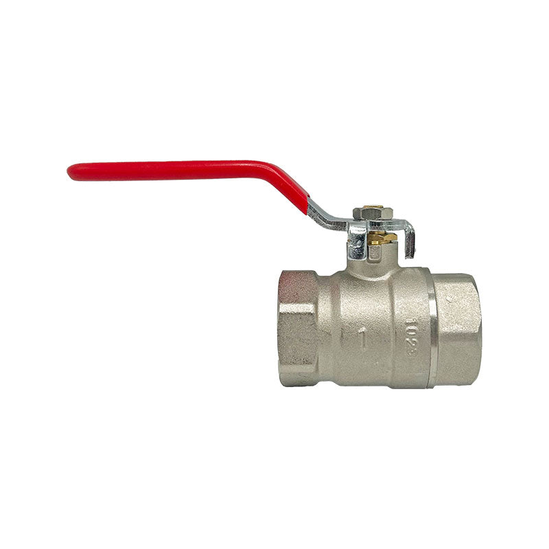 1" Brass Ball Valve BSPP with Red Lever