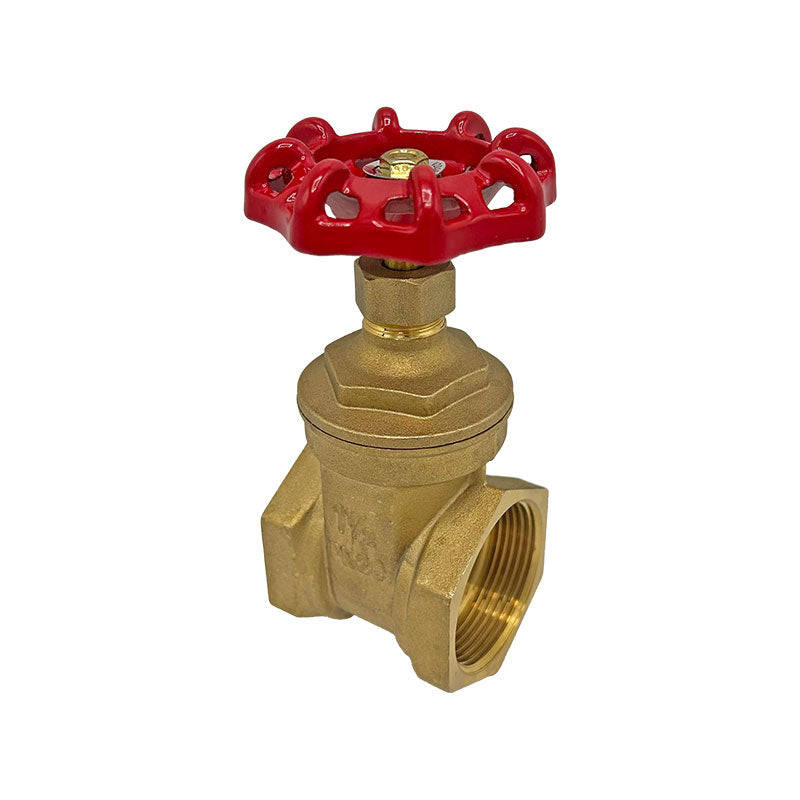 1 1/2" Brass Gate Valve PN20 – Red Wheel Handle