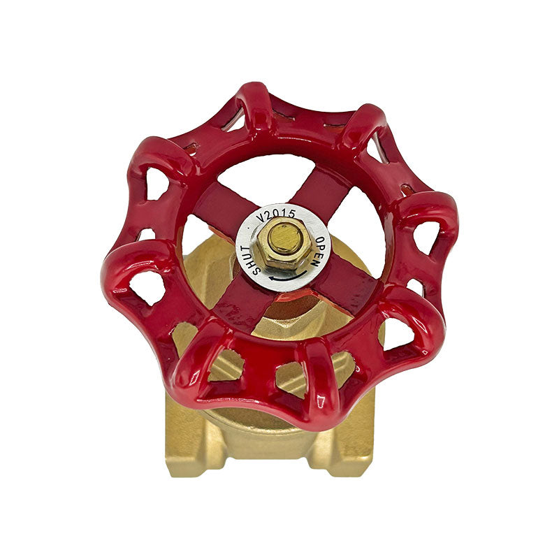 1 1/2" Brass Gate Valve PN20 – Red Wheel Handle