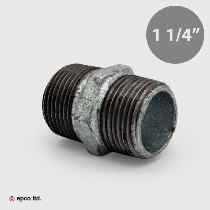 1 1/4" Galvanised Malleable Iron Threaded Nipple Male