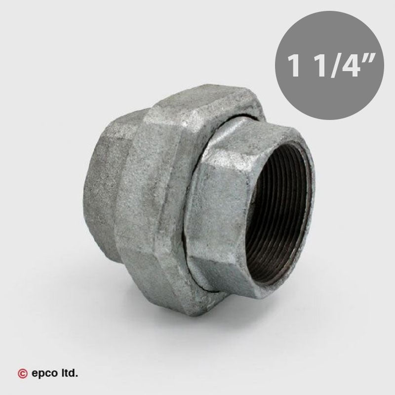 1 1/4" Galvanised Malleable Iron Union