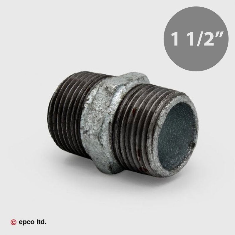 1 1/2" Galvanised Malleable Iron Threaded Nipple Male