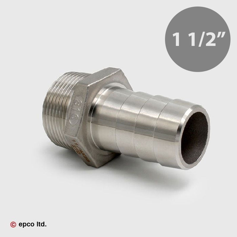 1 1/2" Stainless Steel Threaded Hosetail