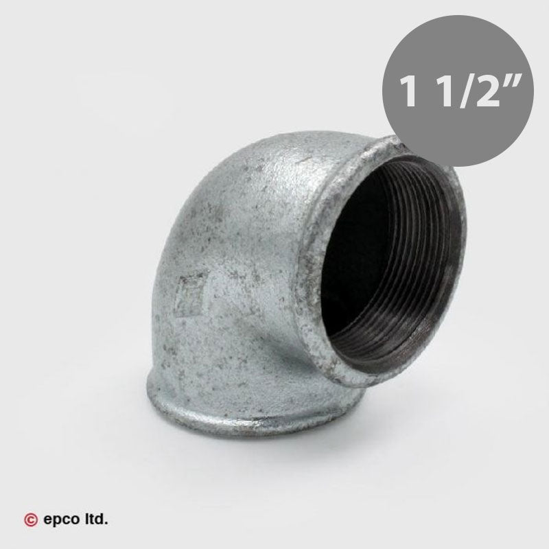 1 1/2" Galvanised Malleable Iron 90 Degree Elbow Female