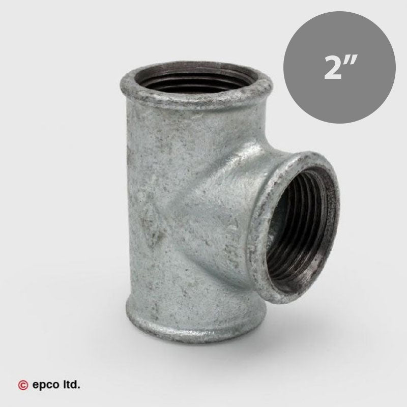2" Galvanised Malleable Iron Equal Tee Female