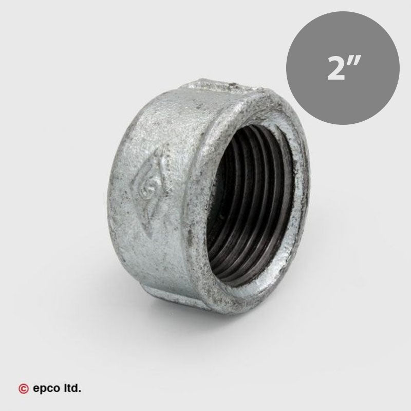 2" Galvanised Malleable Iron Black Cap