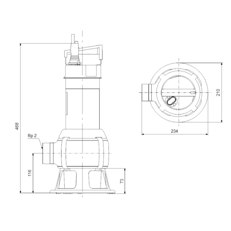 Grundfos UNILIFT AP50B.50.08.3V Three-Phase Sewage Pump (With Float)