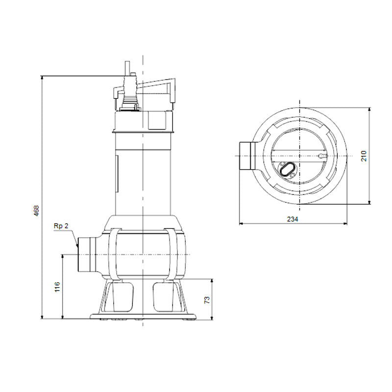 Grundfos UNILIFT AP50B.50.11.3V Three-Phase Sewage Pump (Without Float)