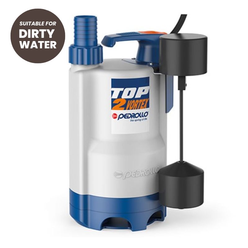 Pedrollo Top 2 Vortex GM Submersible Pump with Magnetic Float for Dirty Water (Single-Phase) | 2300182