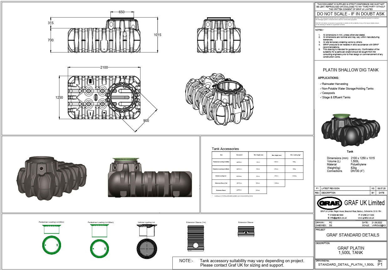 1500L Platin AA Eco-Plus Rainwater Harvesting System | G70369