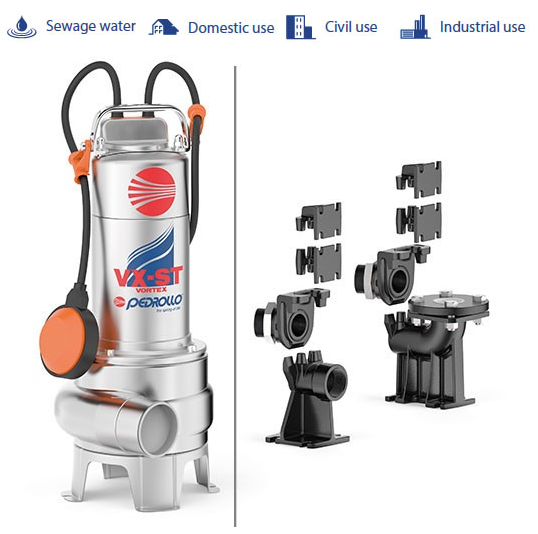 Pedrollo VXM10-50 ST Pump (horizontal outlet, 1ph, float)