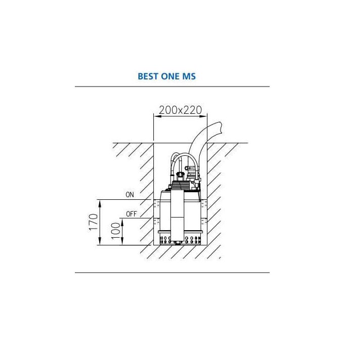 Ebara Best One MS Automatic Sump Drainage Water Pump - Float Switch - 230v