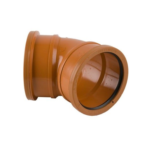 110mm Double Socket 45° Bend B4041 | Underground Drainage Pipe Fitting