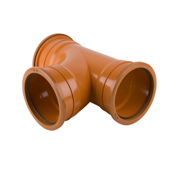 160mm x 160mm x 87½° Brett Martin Triple Socket Branch Underground Drainage Pipe Fitting | B6081