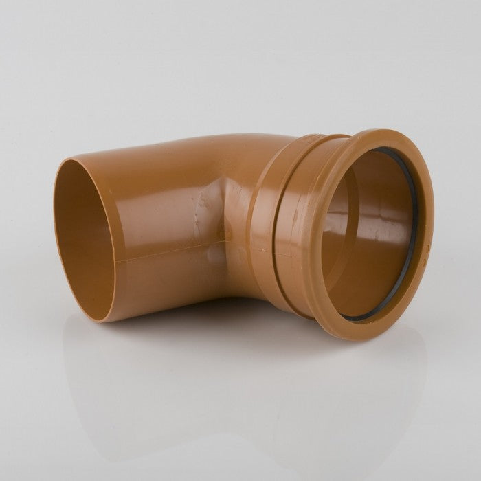 160mm Brett Martin Single Socket 67.5° Bend  Underground Drainage Pipe Fitting | B7051