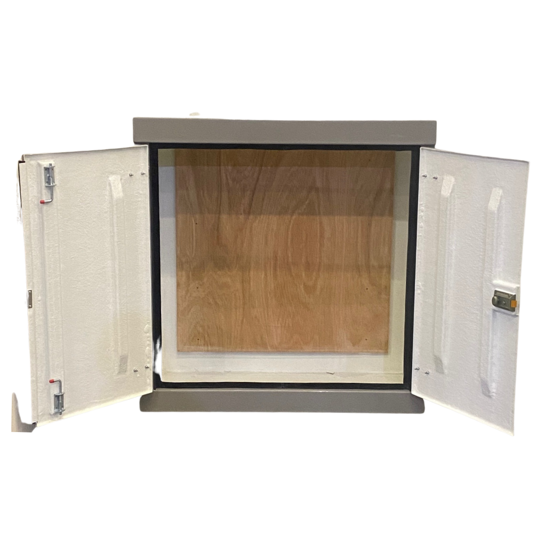 K3 H1260 x W1215 x D500 GRP Electrical Kiosk Cabinet Double Door