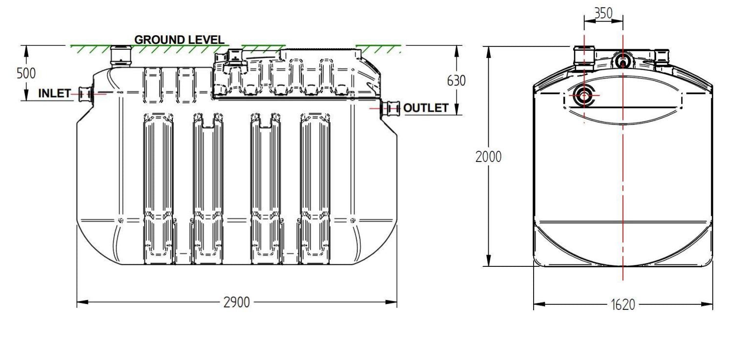 Harlequin HC9 Hydroclear Sewage Treatment System (up to 9 person)